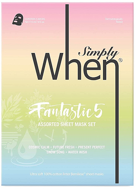 Набор - When Simply Fantastic Five Assorted Set (5xmask/23ml) — фото N1
