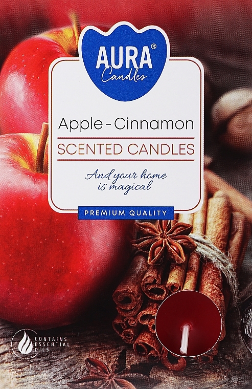 Набор чайных свечей "Яблоко с корицей" - Bispol Apple Cinnamon Scented Candles — фото N1