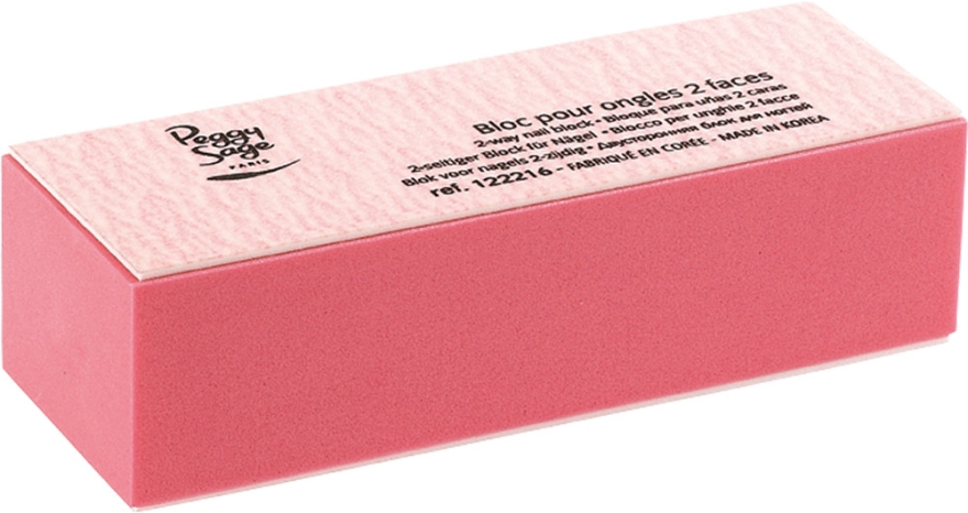 Баф двухсторонний для полирования ногтей, розовый - Peggy Sage 2-Way Nail Block — фото N1