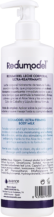 Молочко для тіла                    - Avance Cosmetic Redumodel Ultra Reafirmante Body Milk — фото N2