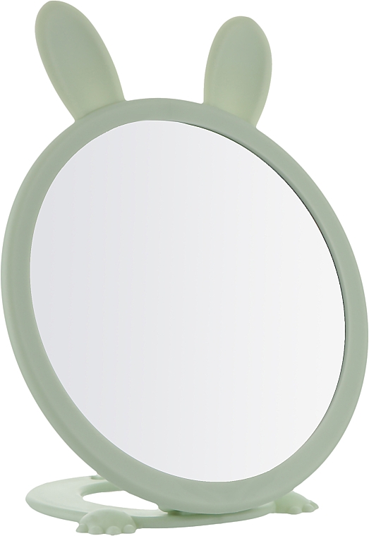 Дзеркало одностороннє, косметичне, настільне, кругле, 15 см, зелене - Beauty LUXURY — фото N1
