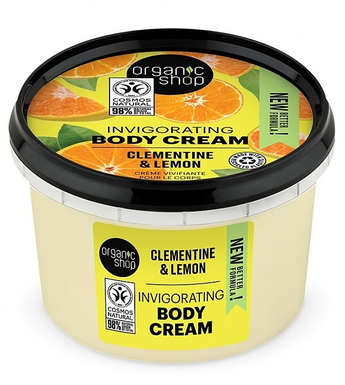 Крем для тела "Клементин и лимон" - Organic Shop Invigorating Body Cream Clementine & Lemon — фото N1