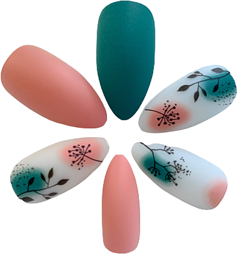 Накладные ногти с цветочным дизайном, 24 шт. - Deni Carte 3315 — фото N3