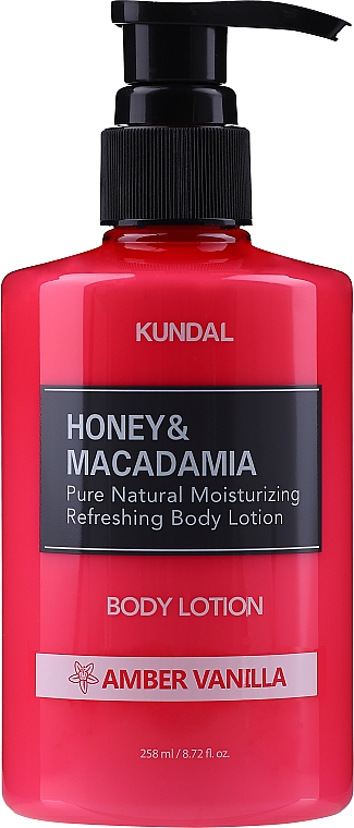 Лосьйон для тіла "Бурштинова ваніль" - Kundal Honey & Macadamia Body Lotion Amber Vanilla — фото N1