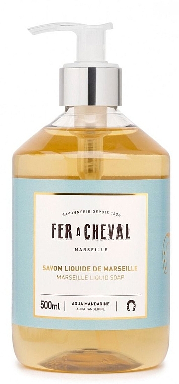 Рідке марсельське мило "Аквамандарин" - Fer A Cheval Marseille Liquid Soap Aqua Mandarine — фото N1