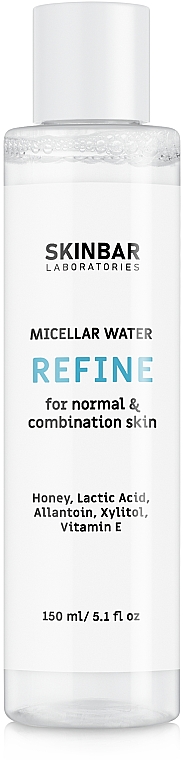 ПОДАРУНОК! Міцелярна вода для нормальної й комбінованої шкіри "Refine" - SKINBAR Micellar Water Refine — фото N1