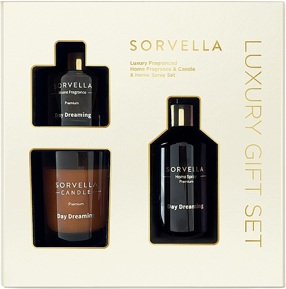 Набор - Sorvella Perfume Home Fragrance Day Dreaming (diffuser/120ml + candle/170g + home/spray/250ml) — фото N1