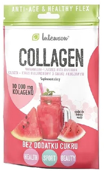 Биологически активная добавка "Коллаген + гиалуроновая кислота + витамин C", со вкусом арбуза - Intenson — фото N1