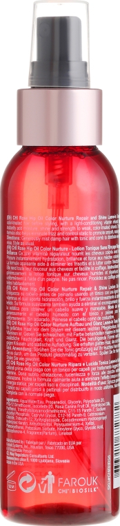 Несмываемый спрей с маслом шиповника и кератином - CHI Rose Hip Oil Repair & Shine Leave-In Tonic — фото N4