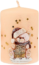 Парфумерія, косметика Декоративна свічка новорічна "Тедді", 7x10 см, пісочна - Artman Teddy Candle