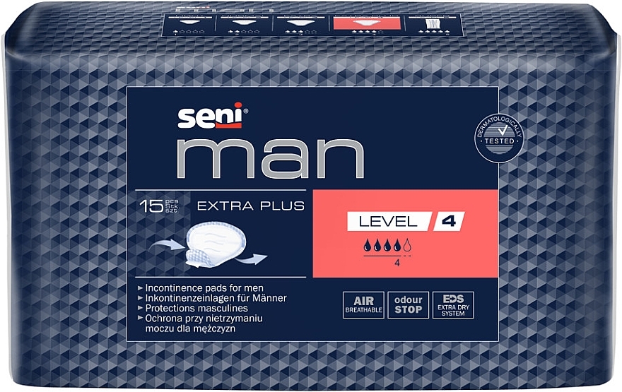Урологічні прокладки для чоловіків Seni Man Extra Plus Level 4, 15 шт. - Seni — фото N1
