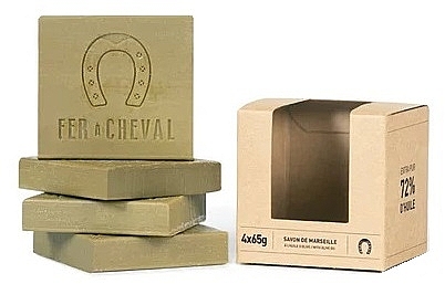 Набір мила "Оливкове", куб - Fer A Cheval Pure Olive Sliced Cube Marseille (soap/4x65g) — фото N2