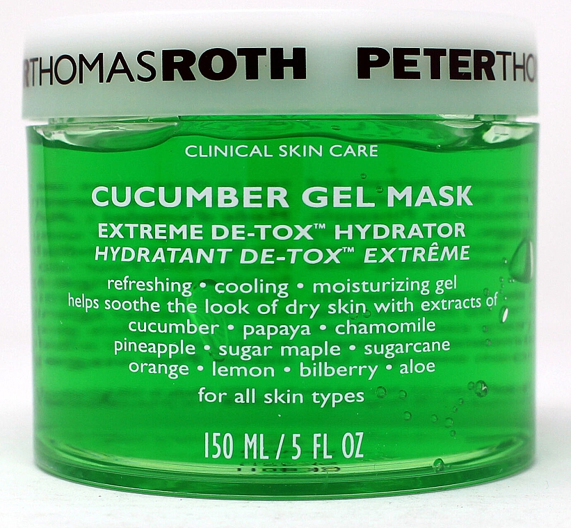 Огуречная гелевая маска - Peter Thomas Roth Cucumber Gel Mask Extreme De-Tox Hydrator — фото N1