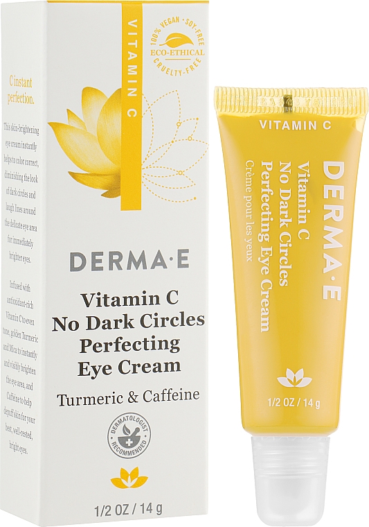 Крем от темных кругов под глазами с витамином С и кофеином - Derma E Vitamin C No Dark Circles Perfecting Eye Cream — фото N2