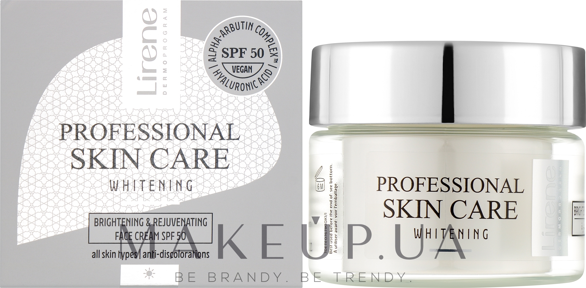 Відбілювальний денний крем SPF50 для обличчя - Lirene Whitening Cream — фото 50ml