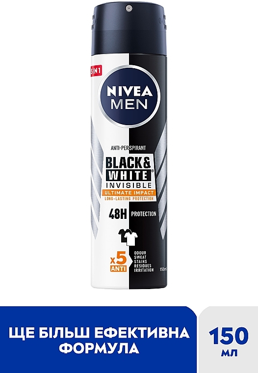 Антиперспирант "Черное и Белое невидимый" - NIVEA MEN Ultimate Impact — фото N2