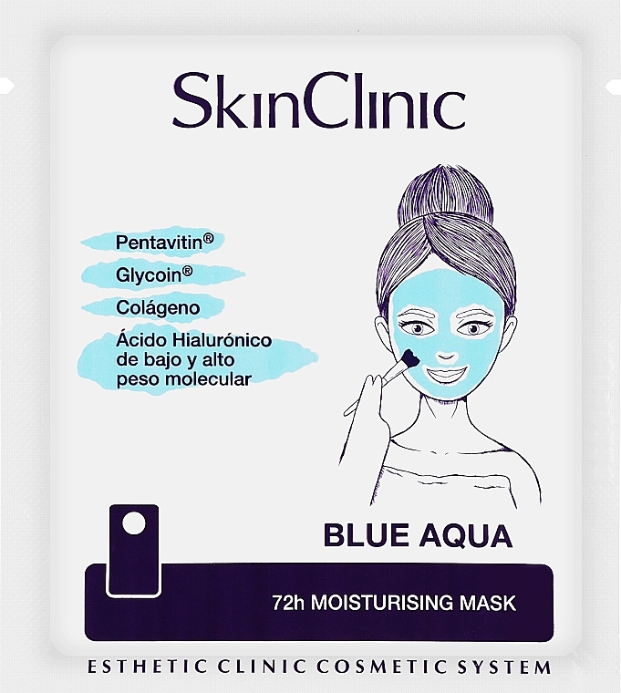 Маска для інтенсивного зволоження обличчя - SkinClinic Blue Aqua 72H Moisturising Mask (пробник) — фото N1