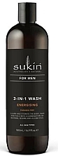 Парфумерія, косметика Чоловічий гель для миття тіла й волосся 3 в 1 "Energising" - Sukin For Men 3-in-1 Wash