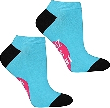 Шкарпетки жіночі з кумедними написами, блакитні - Moraj — фото N2