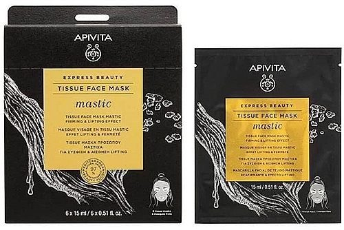 Тканинна ліфтинг-маска для обличчя - Apivita Express Beauty Tissue Face Mask Mastic Firming & Lifting Effect — фото N1