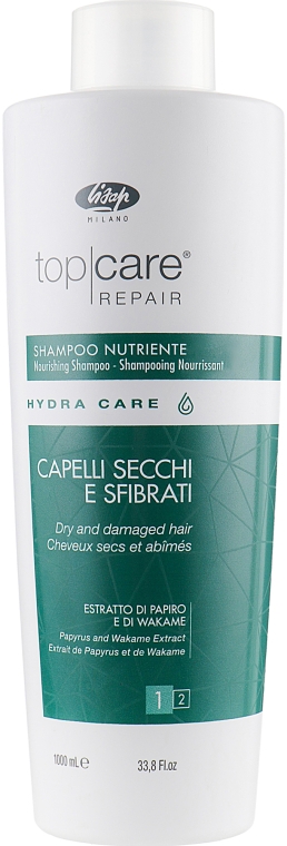 Інтенсивний живильний шампунь - Lisap Top Care Repair Hydra Сare Nourishing Shampoo — фото N3