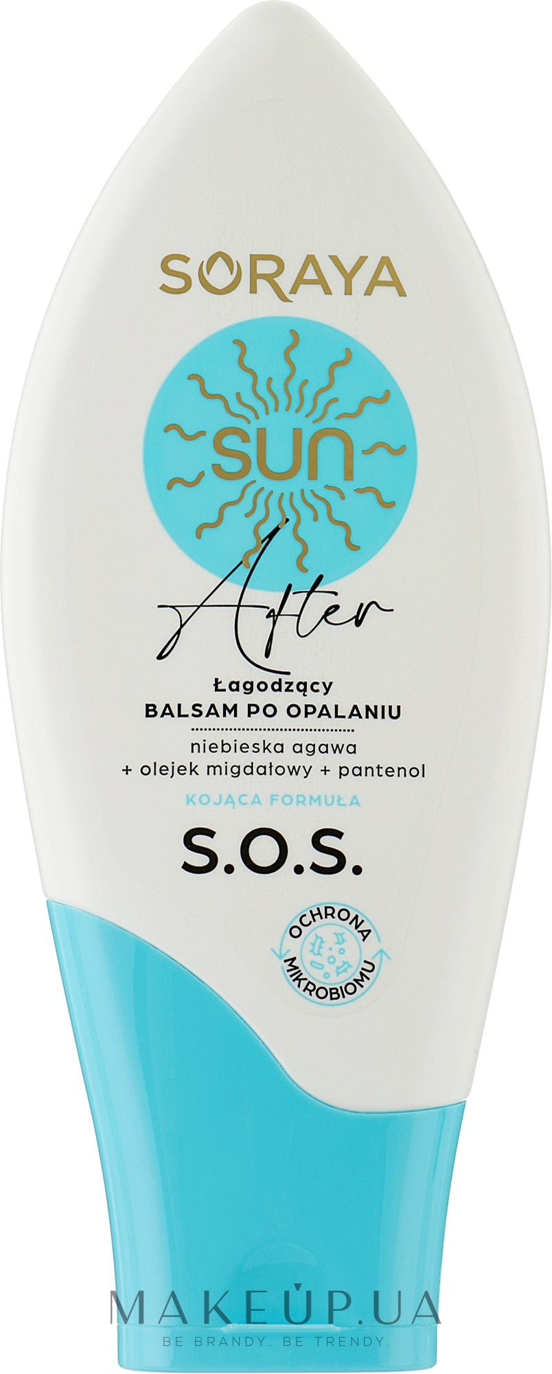 Заспокійливий бальзам після засмаги з блакитною агавою, мигдальною олією та пантенолом - Soraya SOS After Sun — фото 125ml