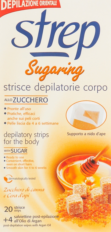 Воскові смужки для депіляції "Коричневий цукор і бджолиний віск" - Strep  Sugaring — фото N1