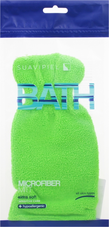 Мочалка-перчатка банная, салатовая - Suavipiel Bath Micro Fiber Mitt Extra Soft — фото N1