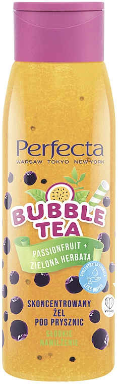 Гель для душу "Маракуйя і зелений чай" - Perfecta Bubble Tea Passion Fruit + Green Tea Concentrated Shower Gel — фото N1