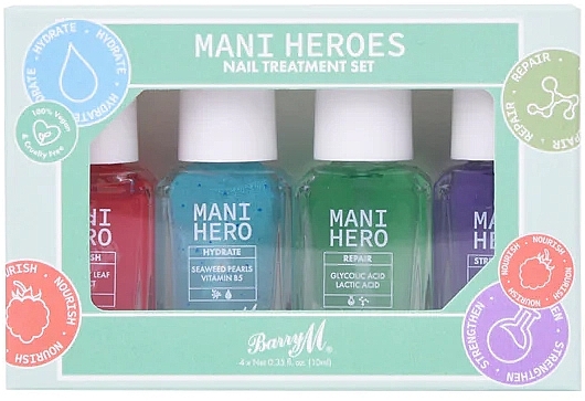 Набір сироваток для нігтів - Barry M Mani Heroes Nail Treatment Set (nail/ser/4x10ml) — фото N1