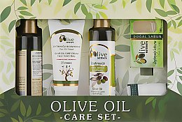 Парфумерія, косметика Набір - Selesta Senses Olive Oil Care Set (shm/200ml + sh/gel/200ml + cr/100ml + soap/100g + glove)