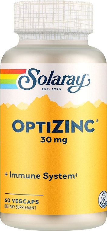 Харчова добавка "Опті Цинк", 30 мг - Solaray Opti Zinc 30mg — фото N1