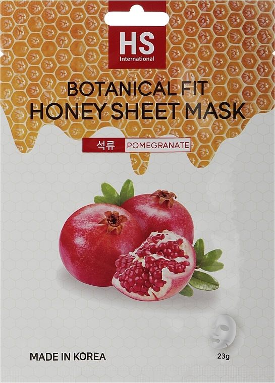 Маска тканинна для обличчя з медом та екстрактом гранату - V07 Botanical Fit Honey Sheet Mask Pomegranate — фото N1