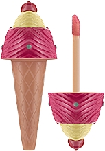 Духи, Парфюмерия, косметика Бальзам для губ с кисточкой "Мороженое", розовый с желтым - Martinelia