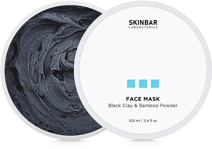 Маска для обличчя абсорбувальна з чорною глиною й бамбуковим вугіллям - SKINBAR Black Clay & Bamboo Powder Face Mask — фото N2