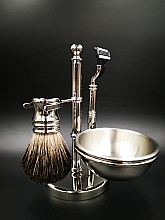Набір для гоління, 4 продукти - Golddachs Silvertip Badger, Mach3, Soap Bowl Chrom — фото N2