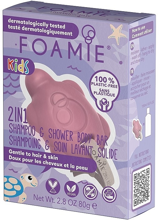 Твердий шампунь-гель - Foamie 2in1 Shower Body Bar for Kids Cherry — фото N2