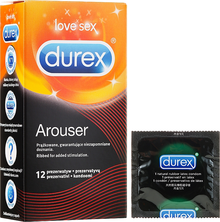 Презервативи ребристі, 12 шт. - Durex Arouser — фото N2