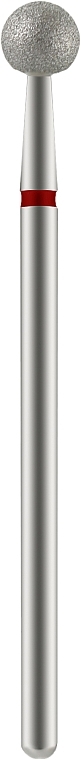 Насадка для фрезера алмазна "Куля" 5.0 мм, червона насічка - Vizavi Professional — фото N1