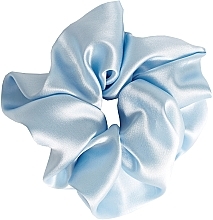 Парфумерія, косметика Резинка для волосся з натурального шовку, пишна, блакитна - de Lure Scrunchie