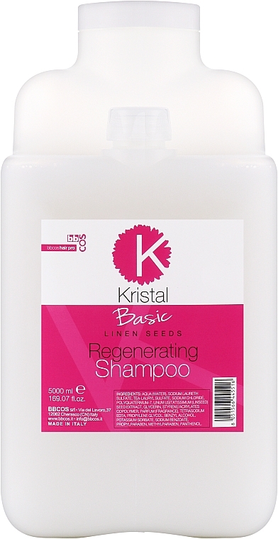 Шампунь регенерувальний для волосся - BBcos Kristal Basic Linen Seeds Regenerating Shampoo — фото N3