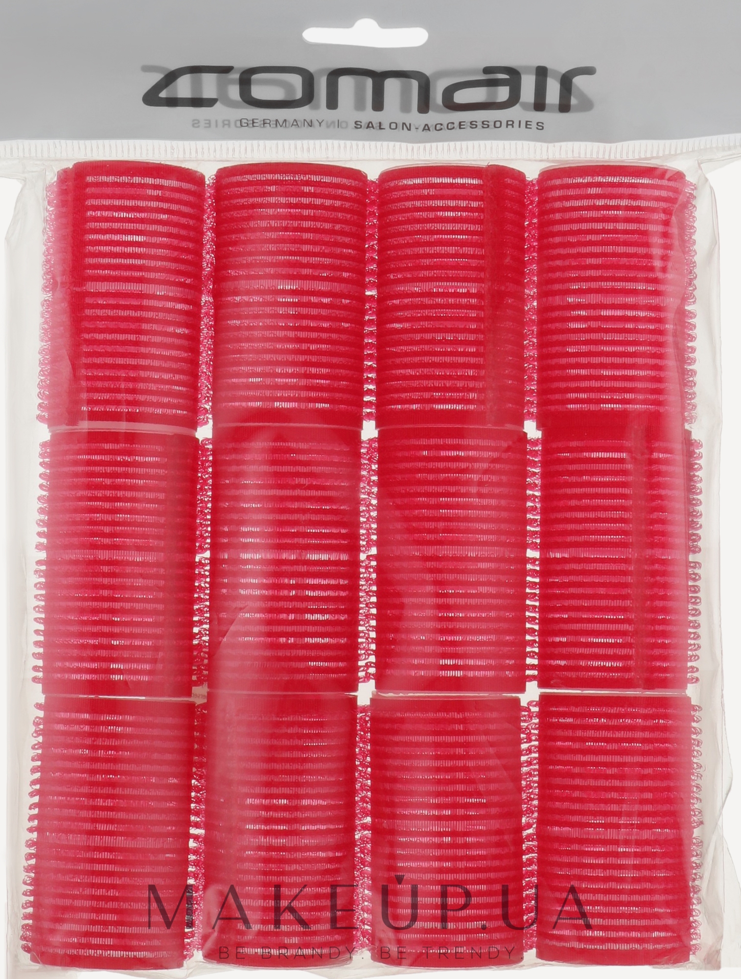 Комплект бигуди-липучки "Velcro plus", 12 штук, 36мм, красные - Comair — фото 12шт