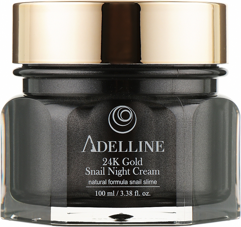 Крем для обличчя нічний, омолоджувальний з муцином равлика й золотом - Adelline 24k Gold Snail Night Cream