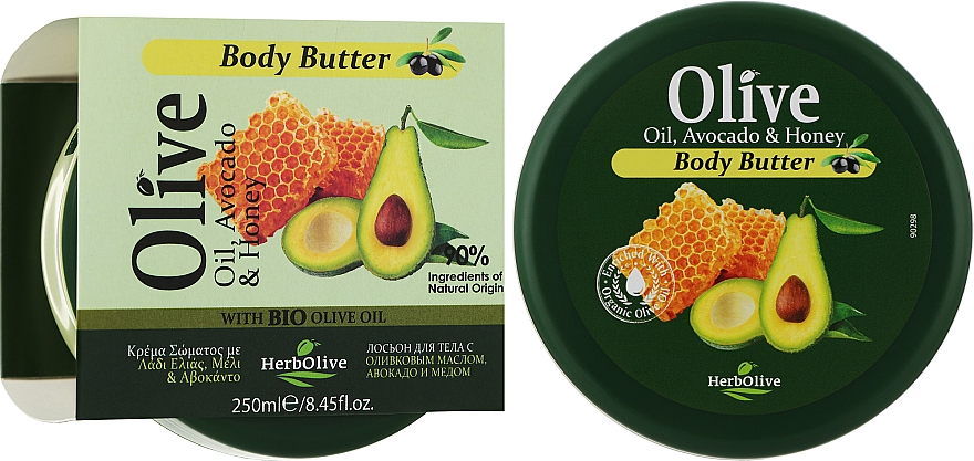 Масло для тела с медом и авокадо - Madis HerbOlive Olive Oil Avocado & Honey Body Butter — фото N2