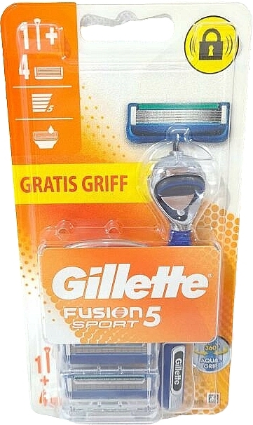 Набір для гоління, 4 шт. + станок - Gillette Fusion 5 Sport — фото N1