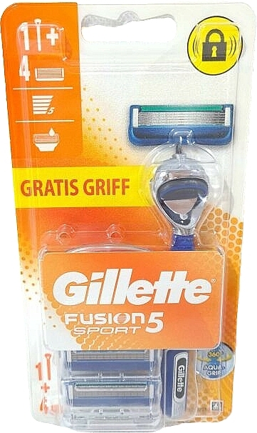 Набор для бритья, 4 шт. + станок - Gillette Fusion 5 Sport — фото N1