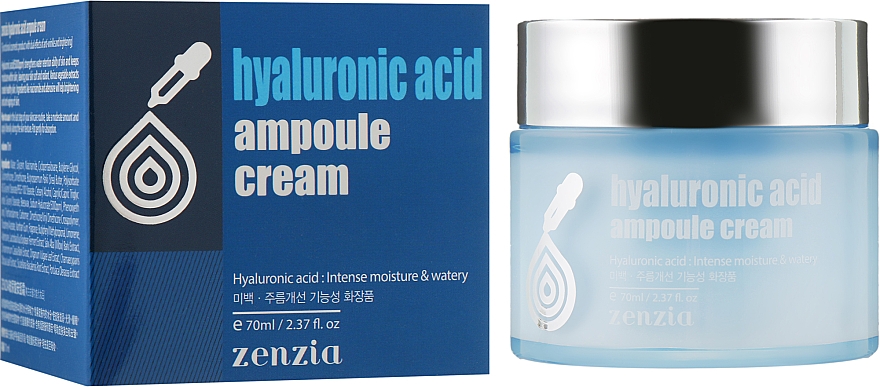 Крем для обличчя з гіалуроновою кислотою - Zenzia Hyaluronic Acid Ampoule Cream
