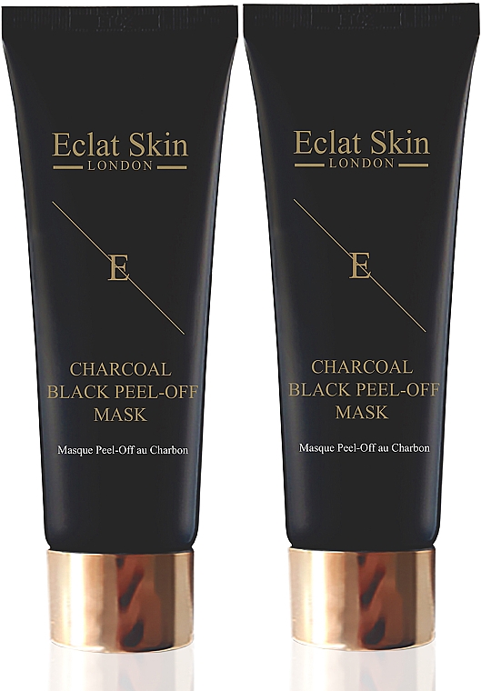 Набор - Eclat Skin London 24k Gold Purifying Charcoal Black Peel-Off Mask Kit (mask/2x50ml) — фото N1