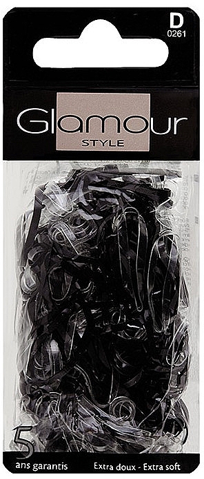 Резинки для волос, 0261, черные - Glamour — фото N1