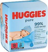 Детские влажные салфетки Pure, 3х56шт - Huggies  — фото N2